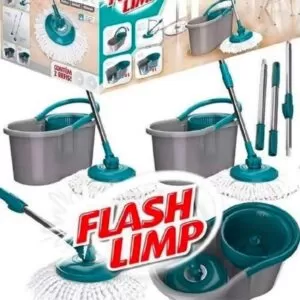 Flash Limp MOP5010 - Mop FIT Giratório, Medidas Balde - 22 cm x 39 cm x 20,5 cm, Cabo com refil - 35 cm x 35 cm x 104 cm a 128 cm